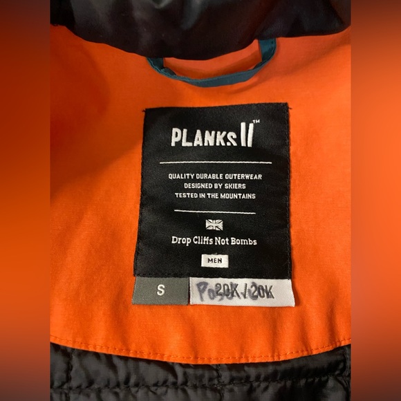 Planks Tracker Insulated Ski Jacket Size Small Lifeboat Orange - Picture 2 of 6